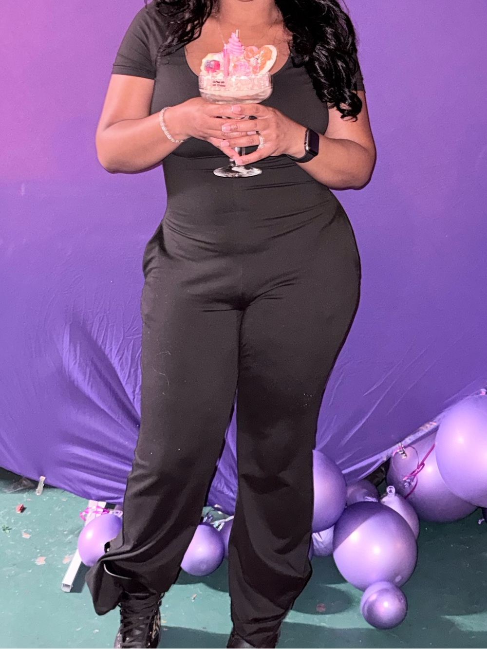 Women’s Black Jumpsuit - Sleek Short Sleeve